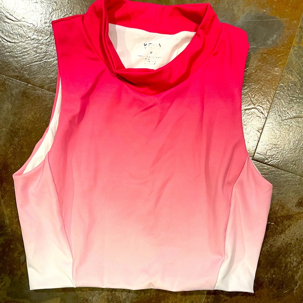 Vita LA crop top size medium women’s pink white